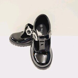 Kids Girls Falls Creek Black Patent Leather Black Mary Jane Platform Shoes Sz 6